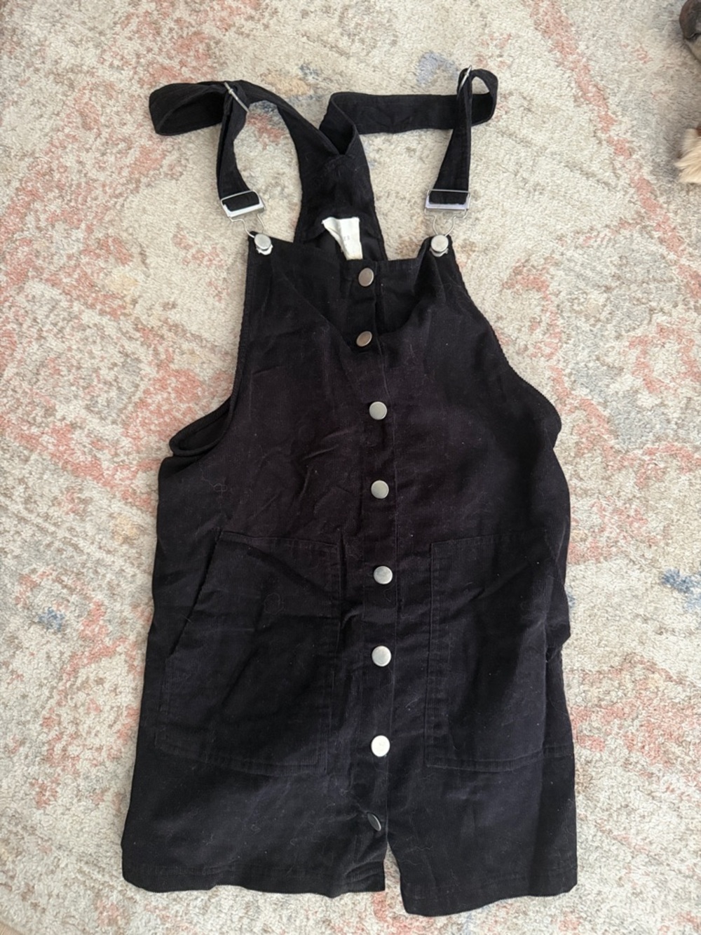 Harper Heritage Black Corduroy Pinafore with Silver Hardware